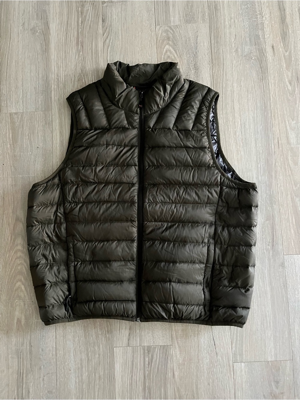 HAWKE & CO SPORT Men’s Puffer Vest Lightweight Down Fill Packable Olive Size XL